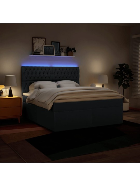 Box spring postel s matrací modrá 180x200 cm textil