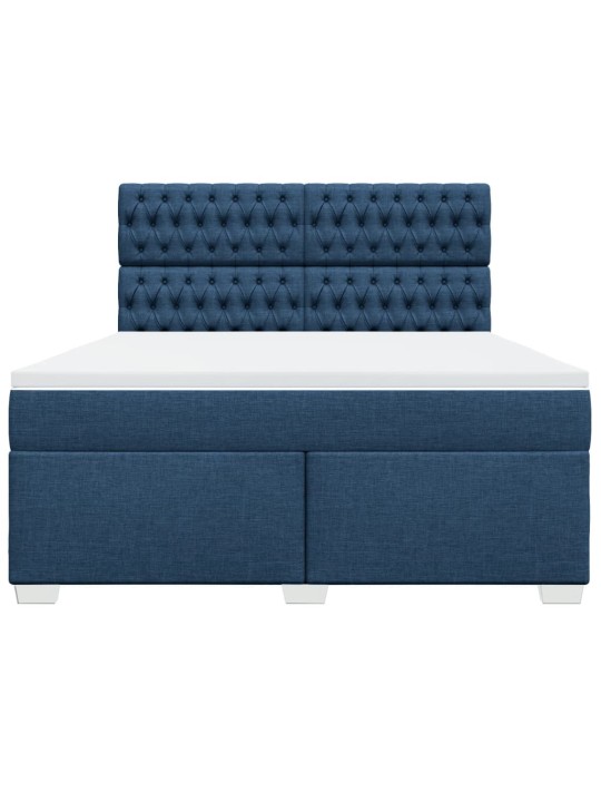 Box spring postel s matrací modrá 180x200 cm textil