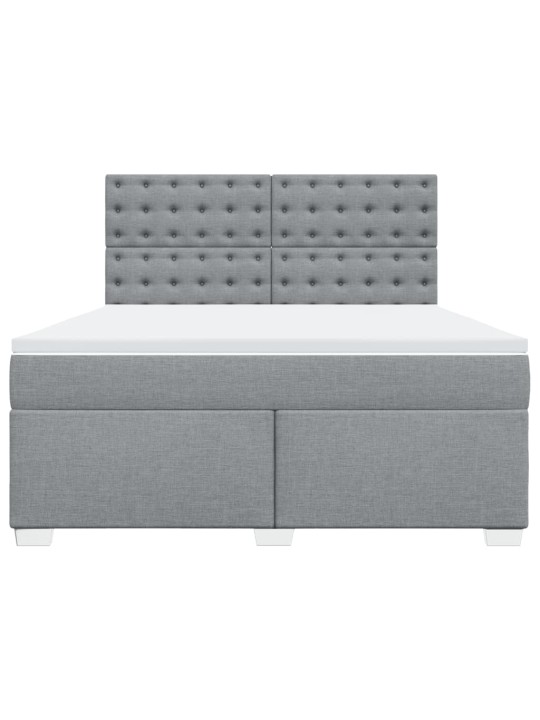 Box spring postel s matrací světle šedá 180 x 200 cm textil