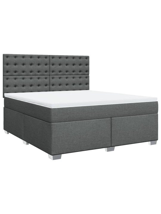 Box spring postel s matrací tmavě šedá 180x200 cm textil