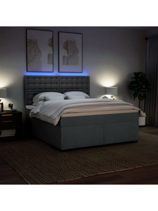 Box spring postel s matrací tmavě šedá 180x200 cm textil