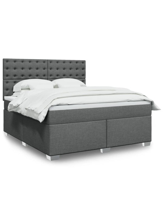 Box spring postel s matrací tmavě šedá 180x200 cm textil