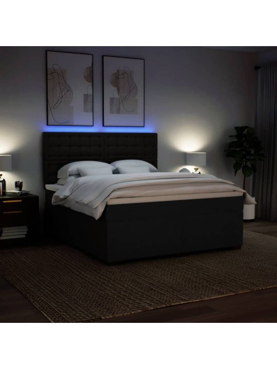 Box spring postel s matrací černá 180x200 cm textil