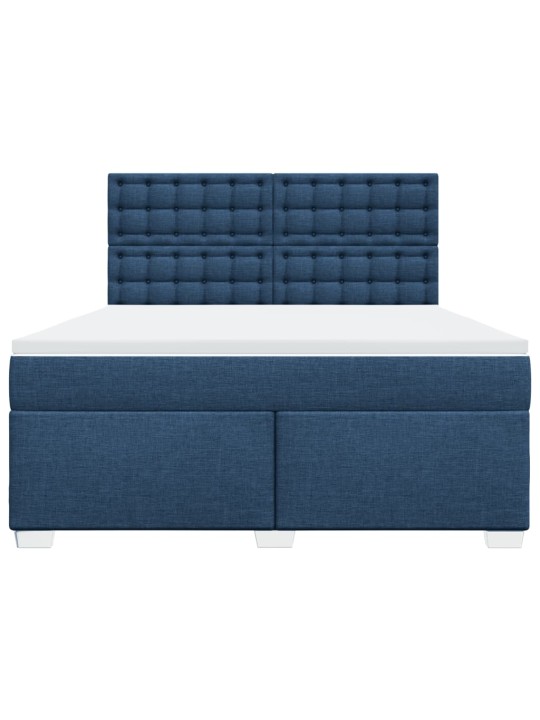 Box spring postel s matrací modrá 180x200 cm textil