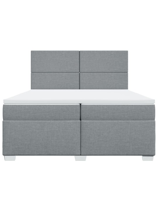 Box spring postel s matrací světle šedá 200 x 200 cm textil