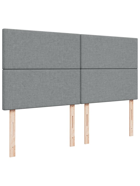 Box spring postel s matrací světle šedá 200 x 200 cm textil