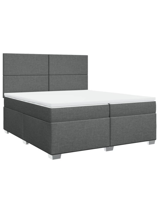 Box spring postel s matrací tmavě šedá 200x200 cm textil