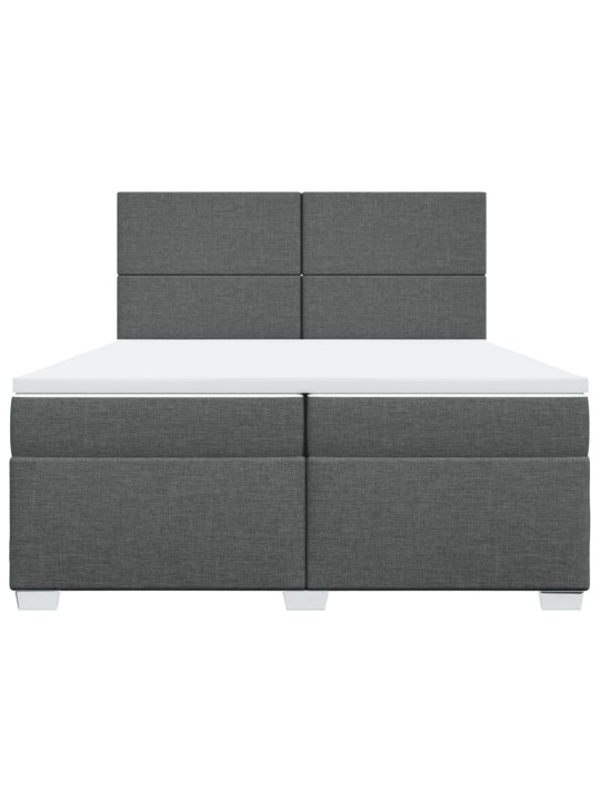 Box spring postel s matrací tmavě šedá 200x200 cm textil