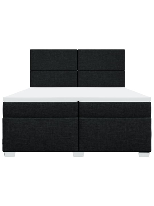 Box spring postel s matrací černá 200x200 cm textil