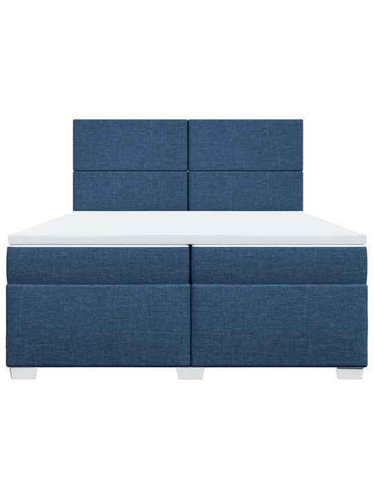 Box spring postel s matrací modrá 200x200 cm textil
