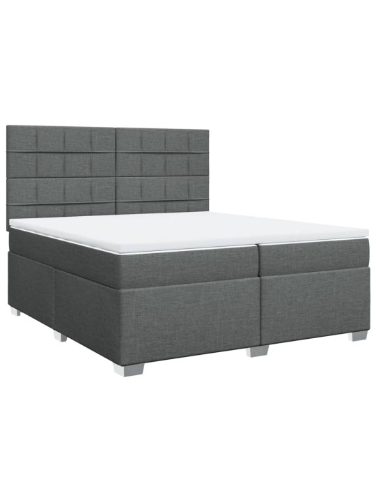 Box spring postel s matrací tmavě šedá 200x200 cm textil