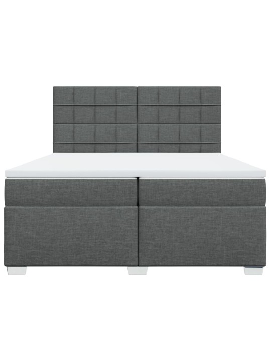 Box spring postel s matrací tmavě šedá 200x200 cm textil