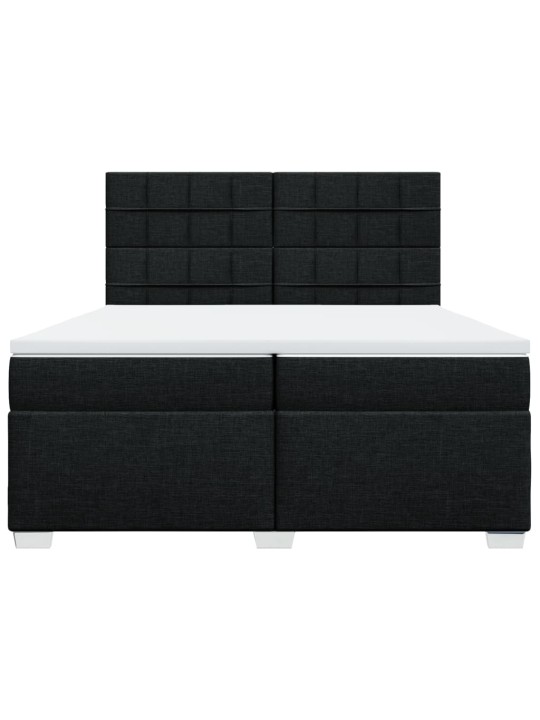 Box spring postel s matrací černá 200x200 cm textil