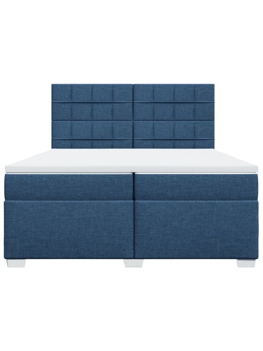 Box spring postel s matrací modrá 200x200 cm textil