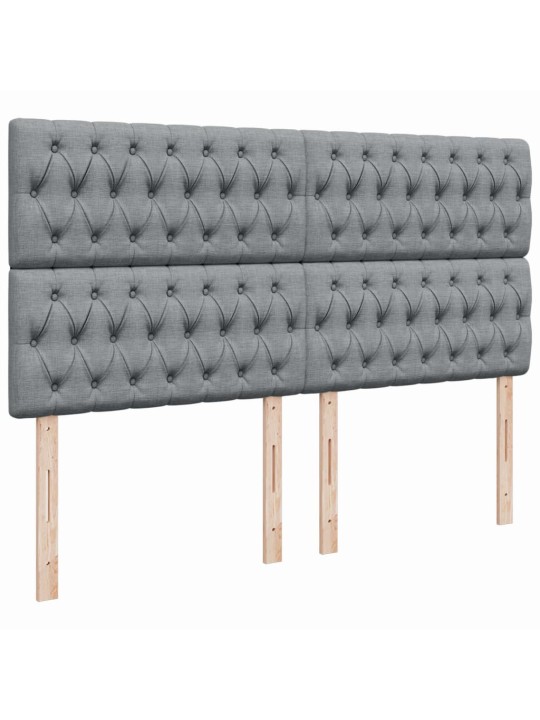 Box spring postel s matrací světle šedá 200 x 200 cm textil