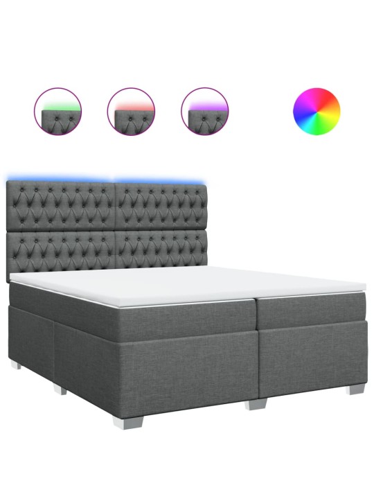 Box spring postel s matrací tmavě šedá 200x200 cm textil