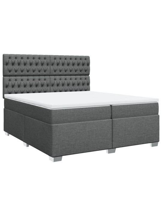 Box spring postel s matrací tmavě šedá 200x200 cm textil