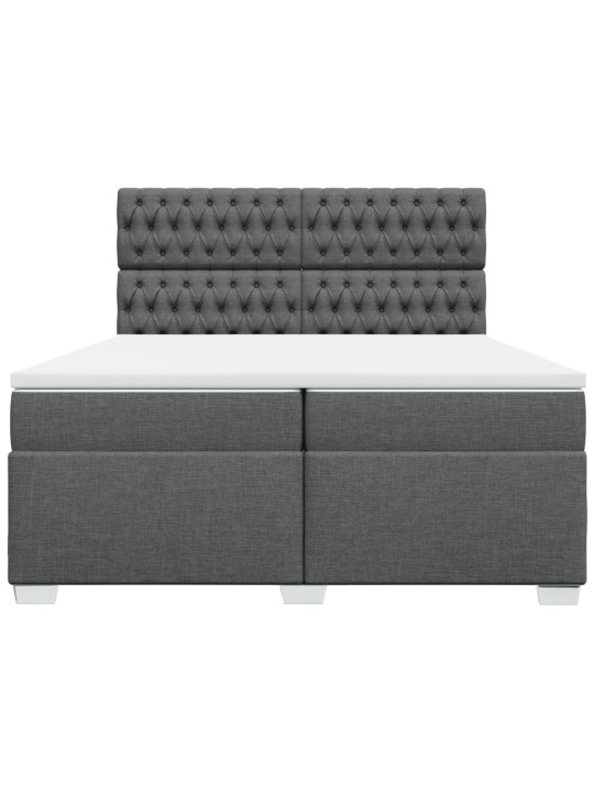 Box spring postel s matrací tmavě šedá 200x200 cm textil
