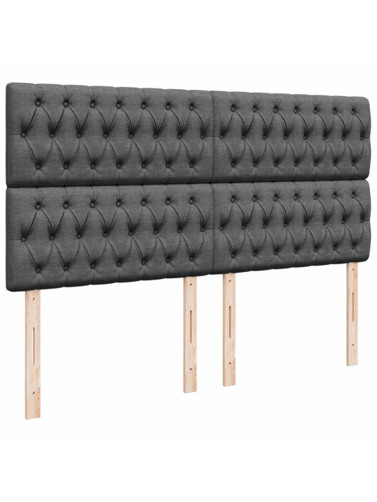 Box spring postel s matrací tmavě šedá 200x200 cm textil