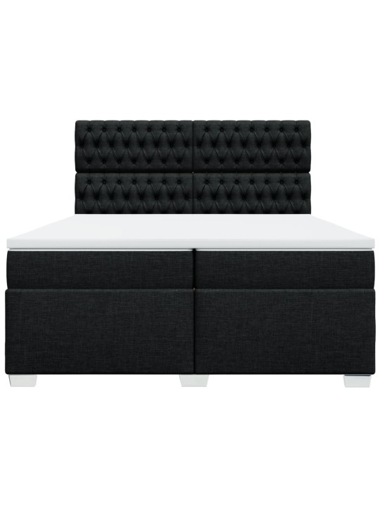 Box spring postel s matrací černá 200x200 cm textil