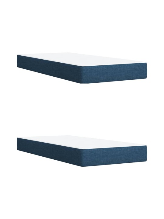 Box spring postel s matrací modrá 200x200 cm textil