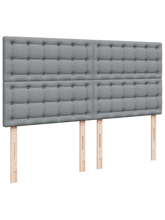 Box spring postel s matrací světle šedá 200 x 200 cm textil