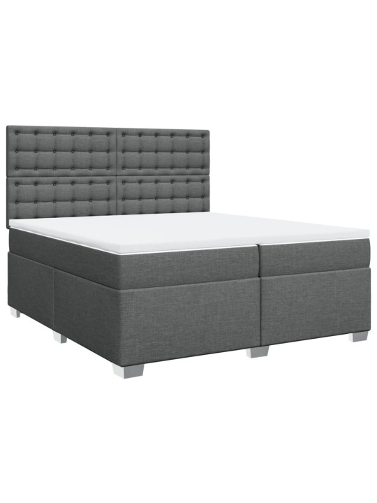 Box spring postel s matrací tmavě šedá 200x200 cm textil