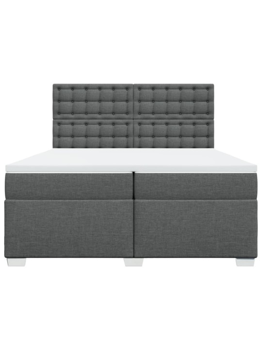 Box spring postel s matrací tmavě šedá 200x200 cm textil