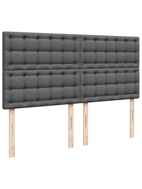 Box spring postel s matrací tmavě šedá 200x200 cm textil