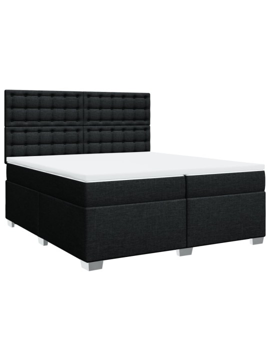 Box spring postel s matrací černá 200x200 cm textil
