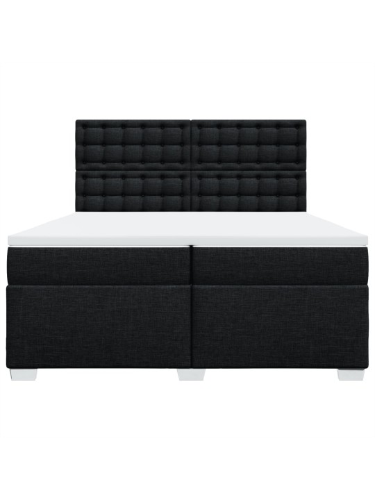 Box spring postel s matrací černá 200x200 cm textil