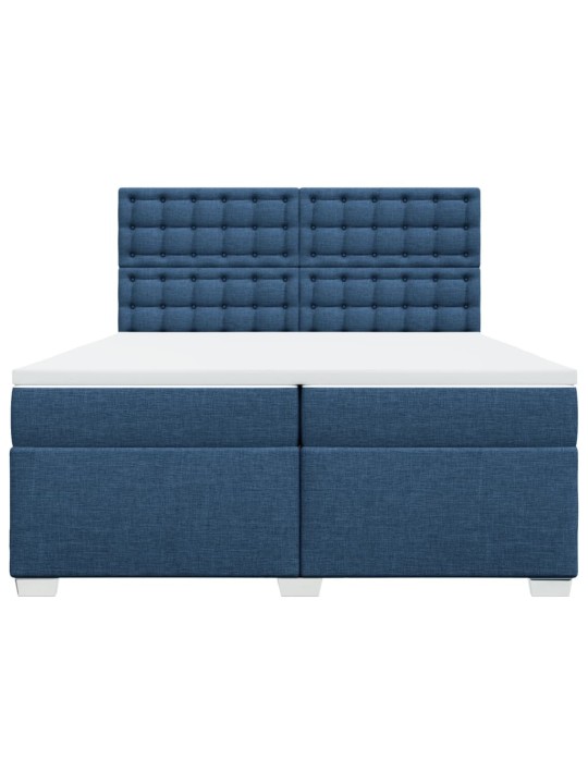 Box spring postel s matrací modrá 200x200 cm textil