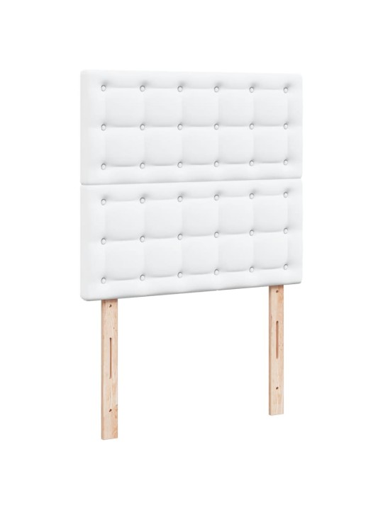 Box spring postel s matrací bílá 80 x 200 cm umělá kůže