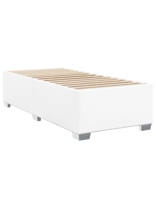 Box spring postel s matrací bílá 80 x 200 cm umělá kůže