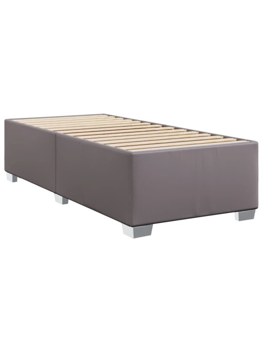 Box spring postel s matrací šedá 90x190 cm umělá kůže