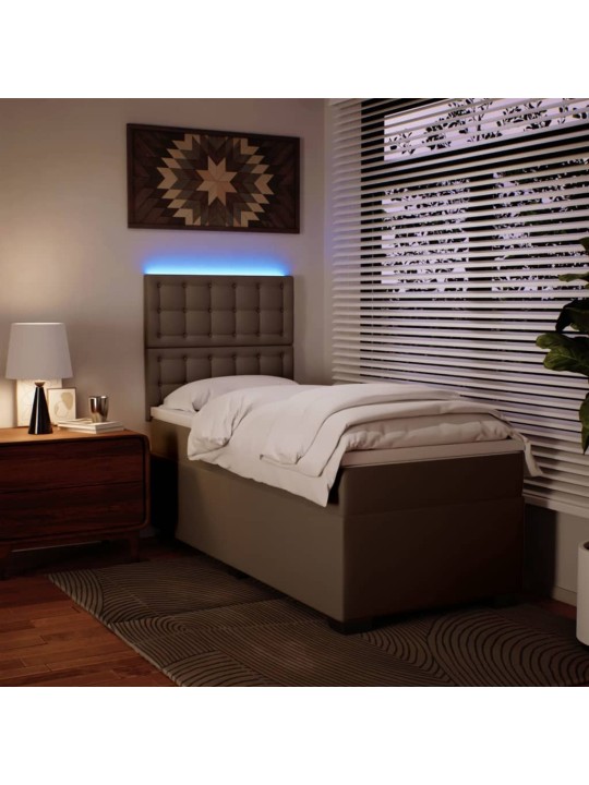 Box spring postel s matrací cappuccino 90x190 cm umělá kůže