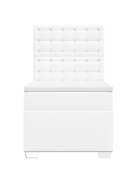 Box spring postel s matrací bílá 90x200 cm umělá kůže