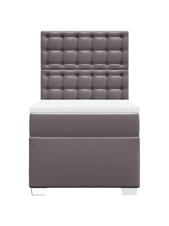 Box spring postel s matrací šedá 90x200 cm umělá kůže