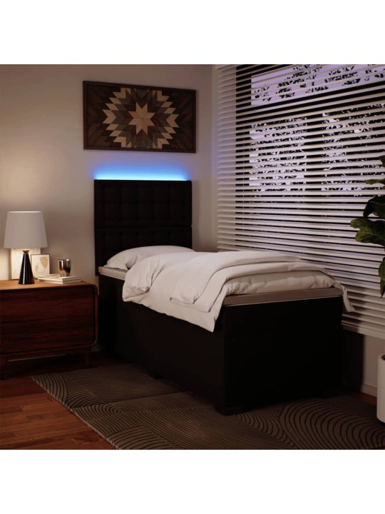 Box spring postel s matrací černá 100x200 cm umělá kůže
