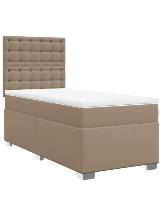 Box spring postel s matrací cappuccino 100x200 cm umělá kůže