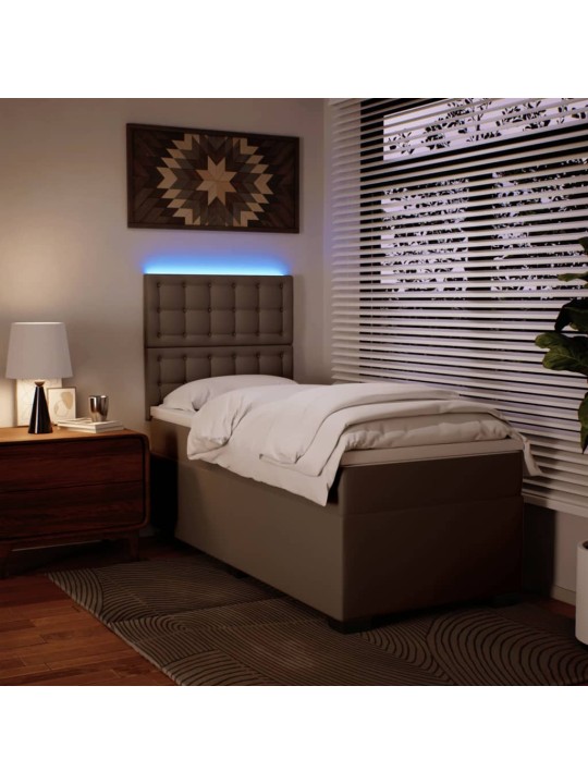 Box spring postel s matrací cappuccino 100x200 cm umělá kůže