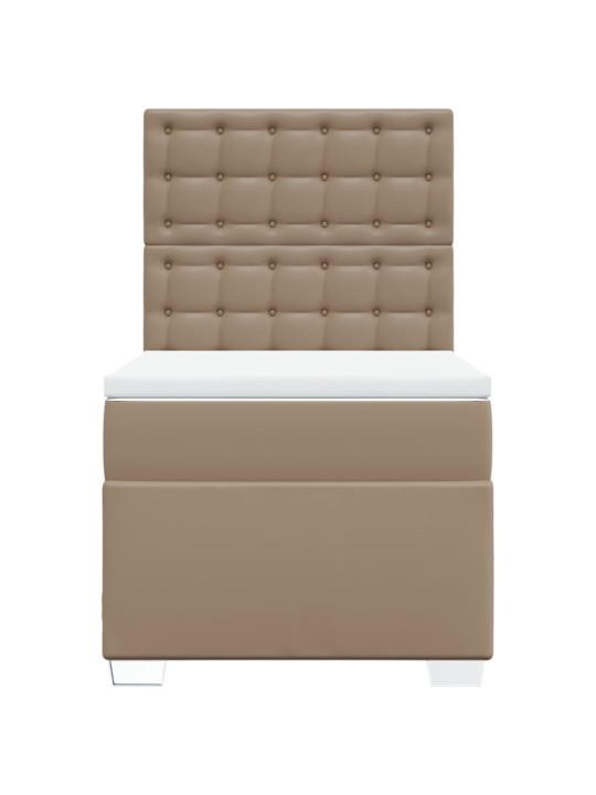Box spring postel s matrací cappuccino 100x200 cm umělá kůže