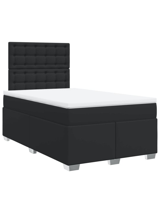Box spring postel s matrací černá 120x190 cm umělá kůže