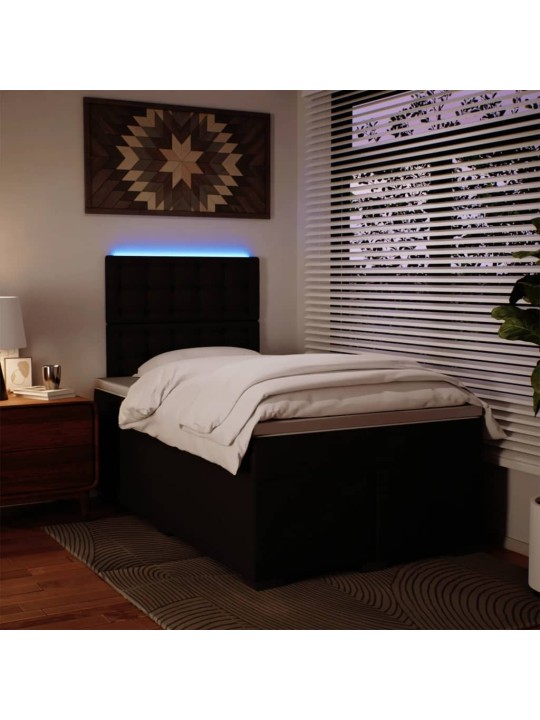 Box spring postel s matrací černá 120x190 cm umělá kůže