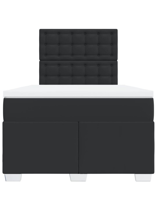 Box spring postel s matrací černá 120x190 cm umělá kůže