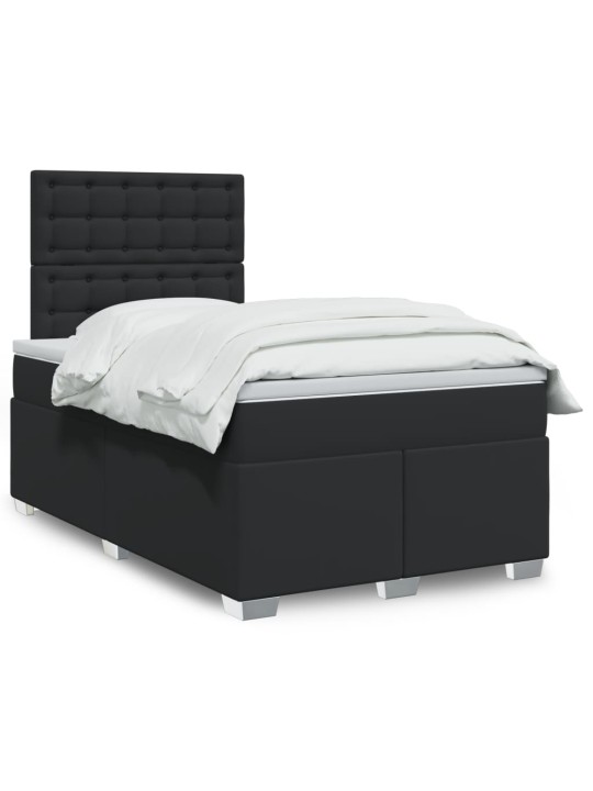 Box spring postel s matrací černá 120x190 cm umělá kůže