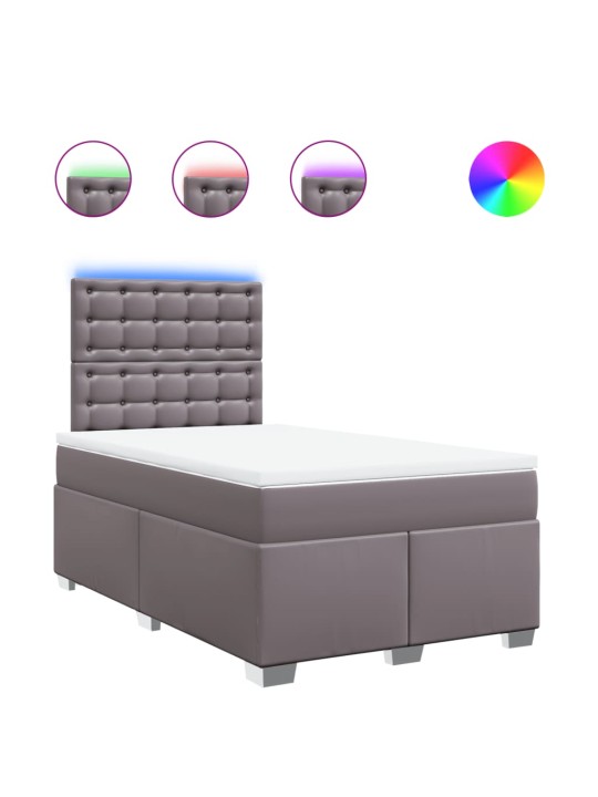 Box spring postel s matrací šedá 120x190 cm umělá kůže
