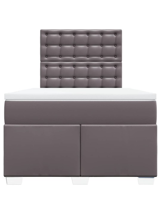 Box spring postel s matrací šedá 120x190 cm umělá kůže
