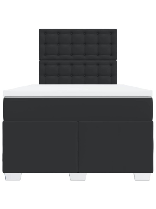 Box spring postel s matrací černá 120 x 200 cm umělá kůže