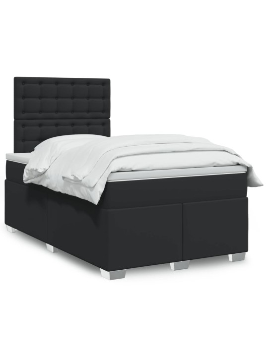 Box spring postel s matrací černá 120 x 200 cm umělá kůže